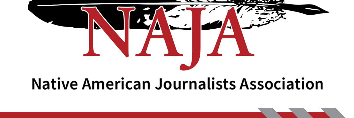 Native American Journalists Association logo and news release banner. By NAJA