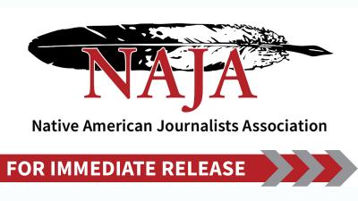 Native American Journalists Association logo and news release banner. By NAJA