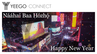 The text reads "Happy New Year" in Navajo and English.