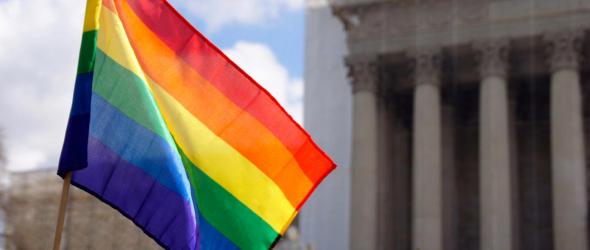 Pride flag outside the Supreme Court