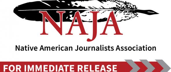 Native American Journalists Association logo and news release banner. By NAJA